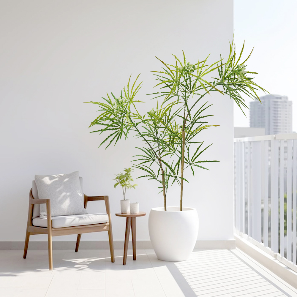 2-pole peacock wood potted plant