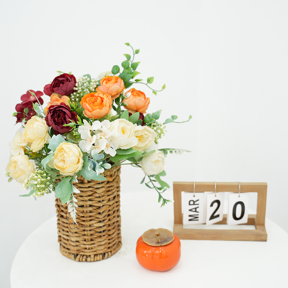 Silk-like peony bouquet