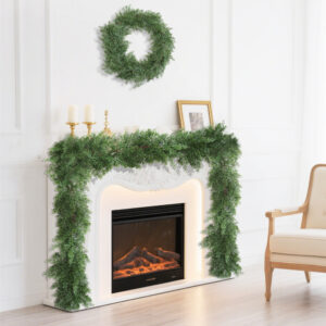 Artificial Christmas vines and pine branches