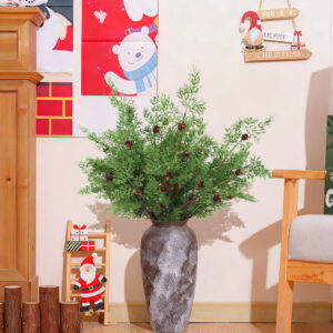 Artificial pine branches with pine cones