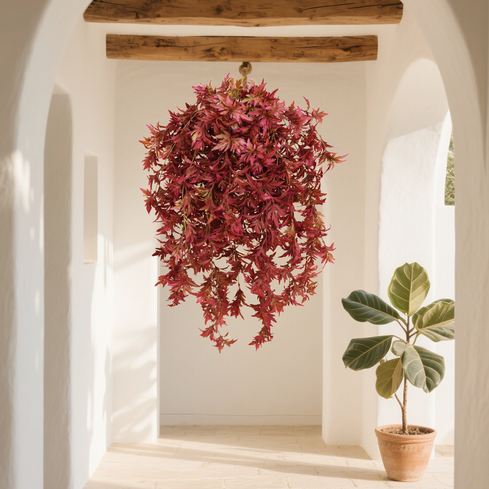 23 Artificial Plant Red Maple Leaf