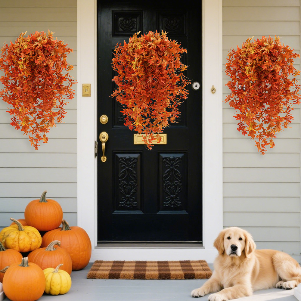 23 Artificial Plant Red Maple Leaf