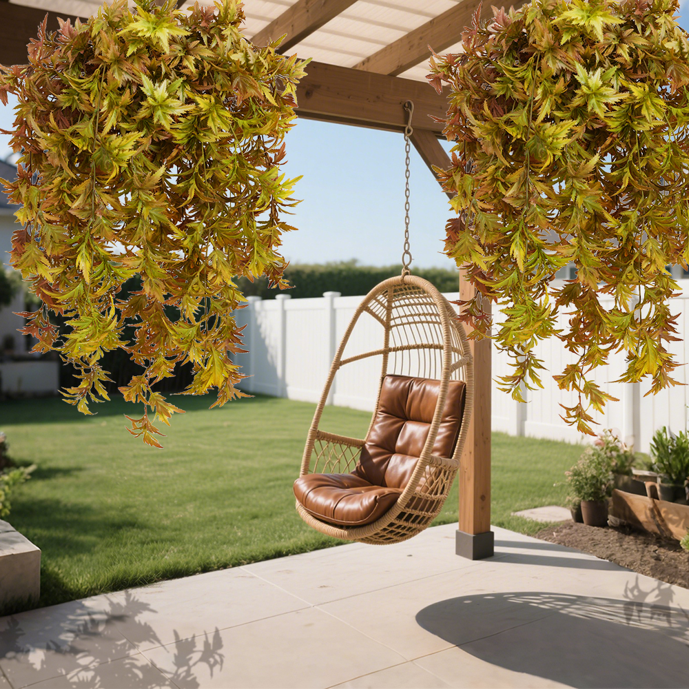 23 Artificial Plant Red Maple Leaf