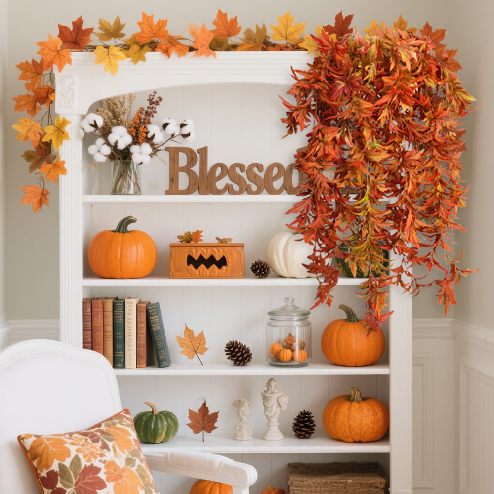 23 Artificial Plant Red Maple Leaf