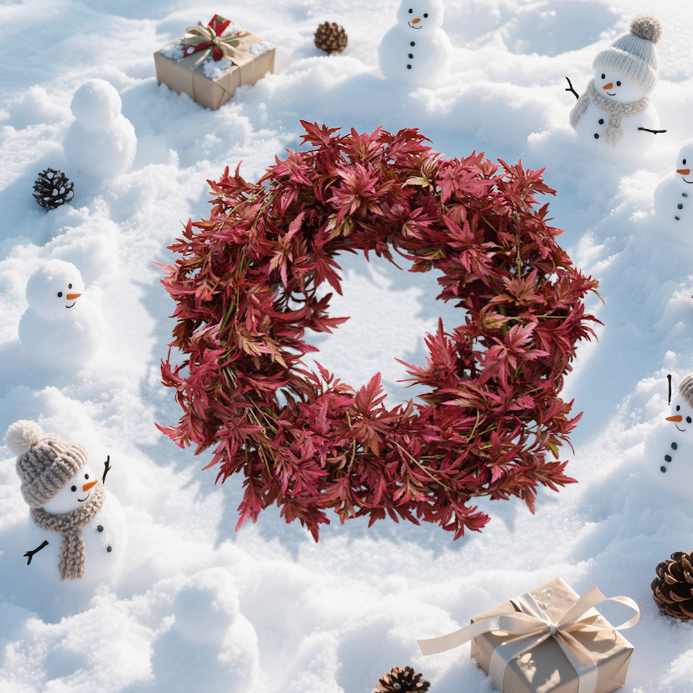 23 Artificial Plant Red Maple Leaf