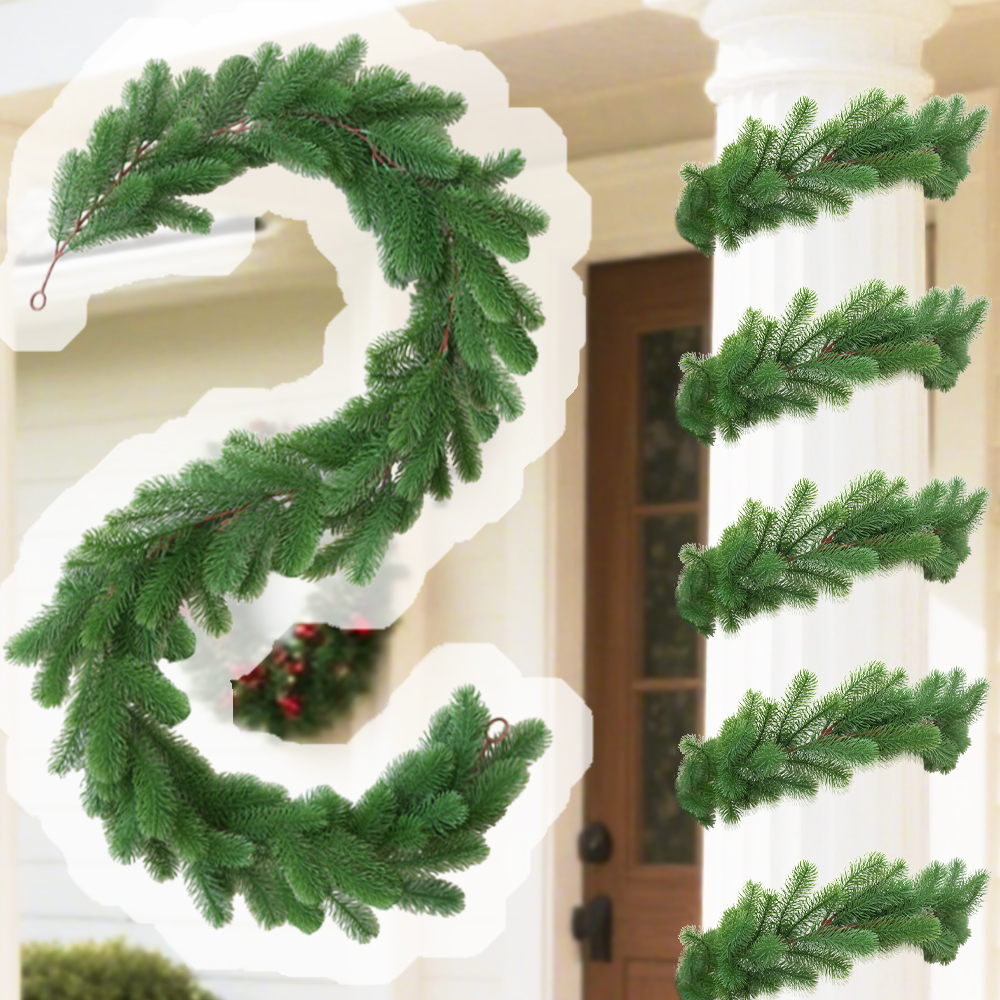 Artificial Christmas vines and pine branches