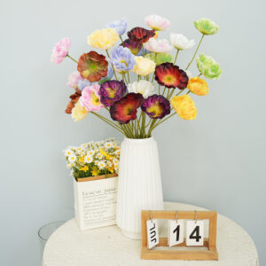 Artificial 3-headed poppy flowers