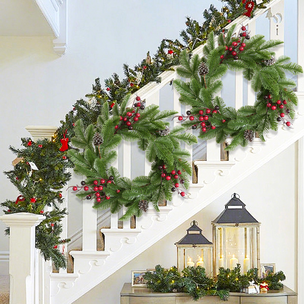 Christmas Wreath Red Pinecone