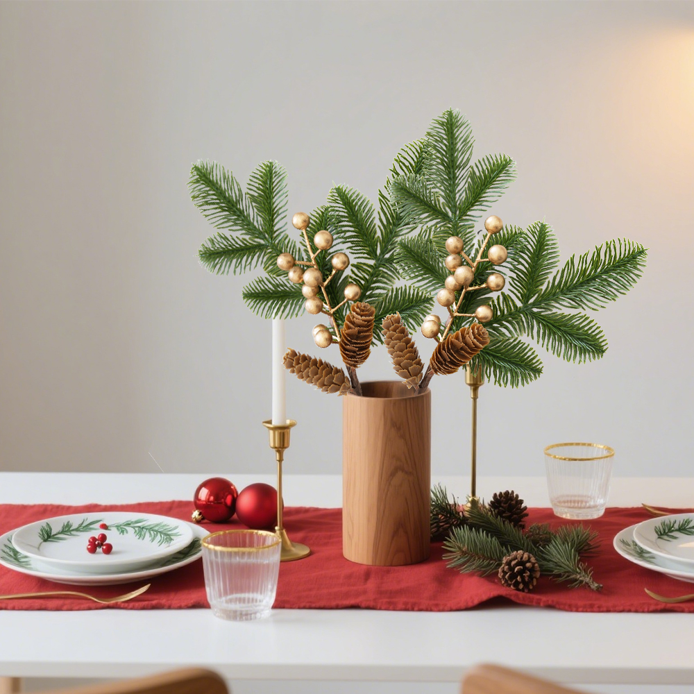 Artificial Pine Branch Red