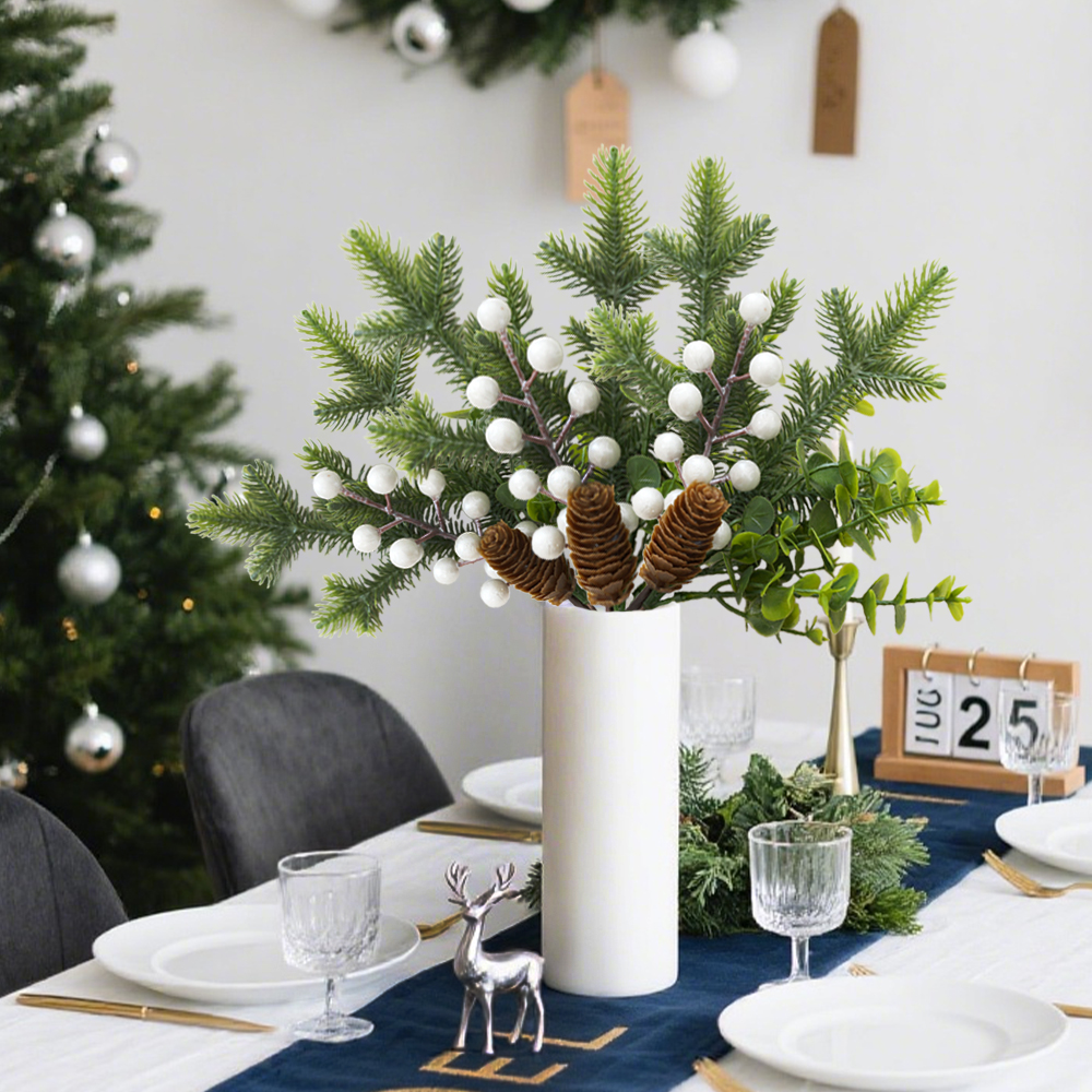 Artificial Pine Branch Cone Berry