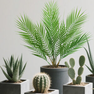 Artificial palm leaf tree