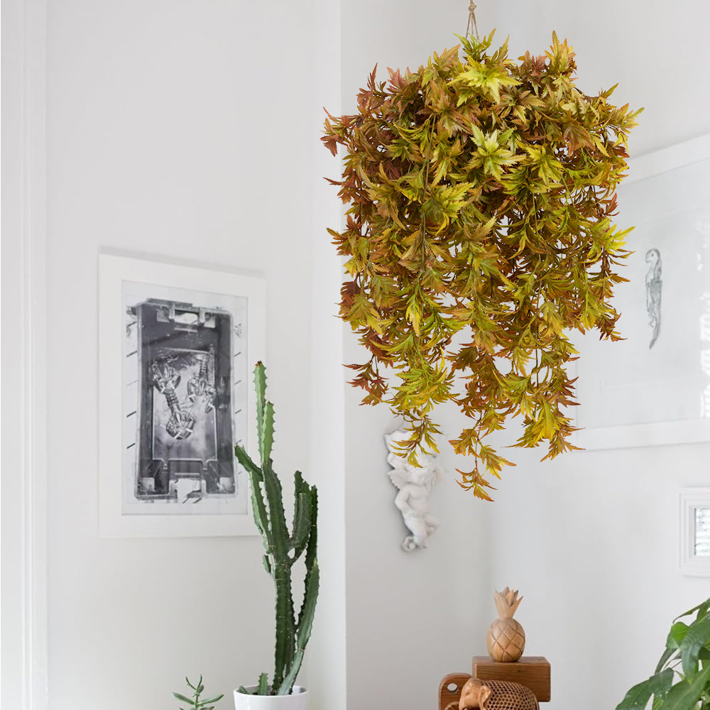 23 Artificial Plant Red Maple Leaf