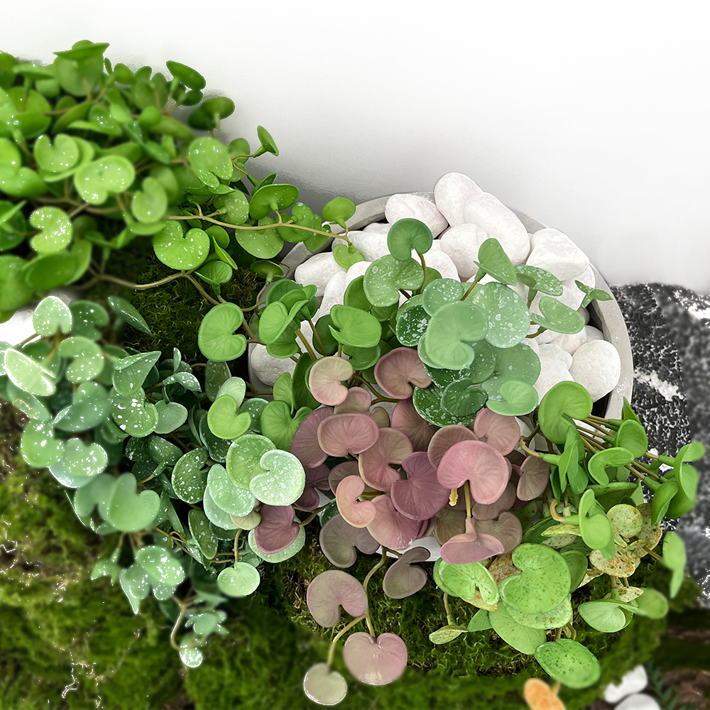 6 Soft Glue Artificial Plant Green