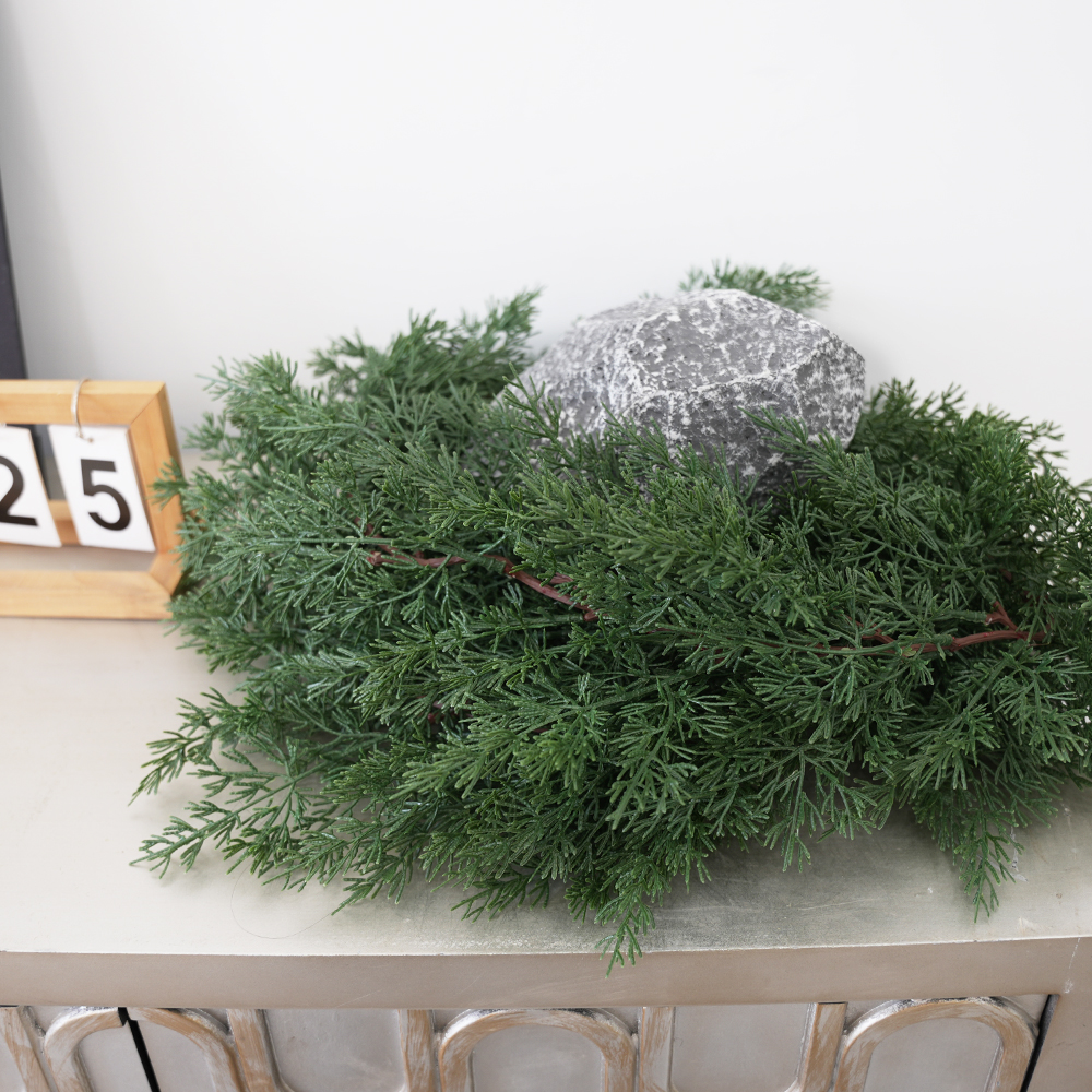 Artificial Christmas vines and pine branches