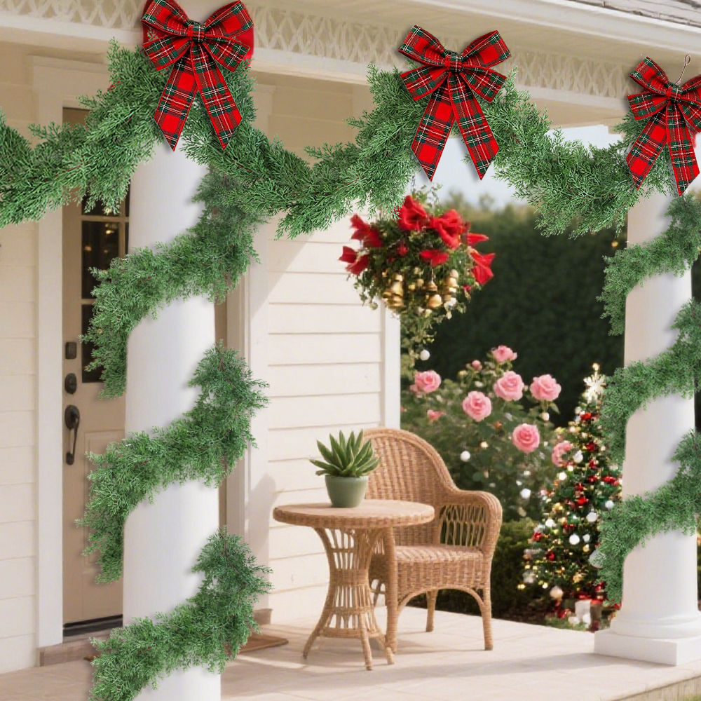 Artificial Christmas vines and pine branches
