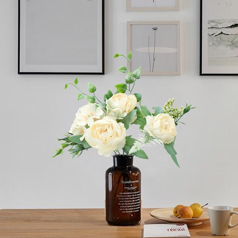 5 Silk-like peony bouquet