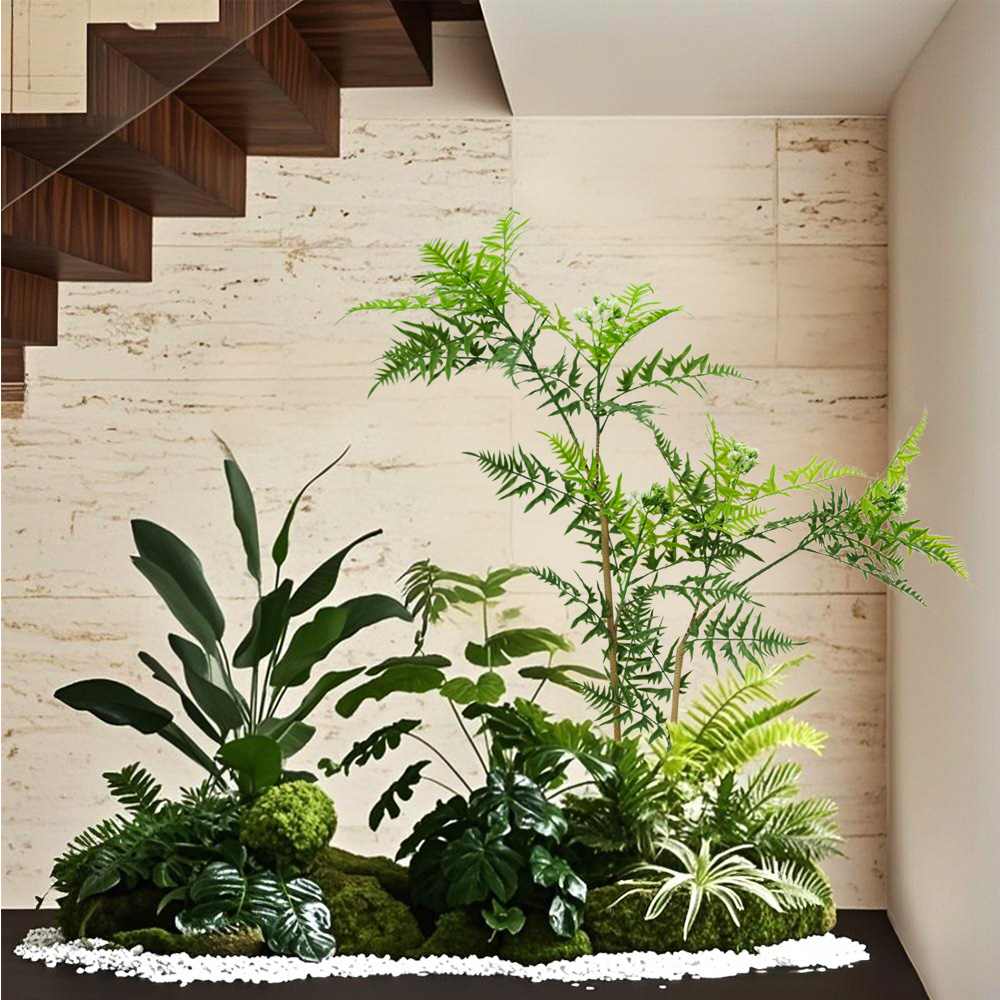 Artificial small flame potted plants