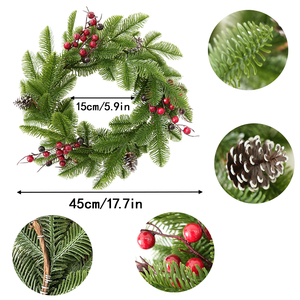 Christmas Wreath Red Pinecone