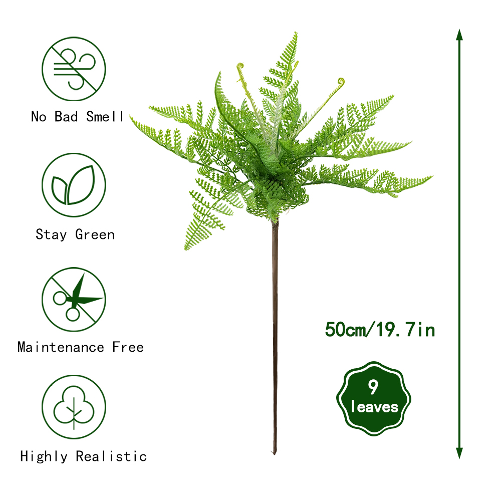 High branches of artificial green plants