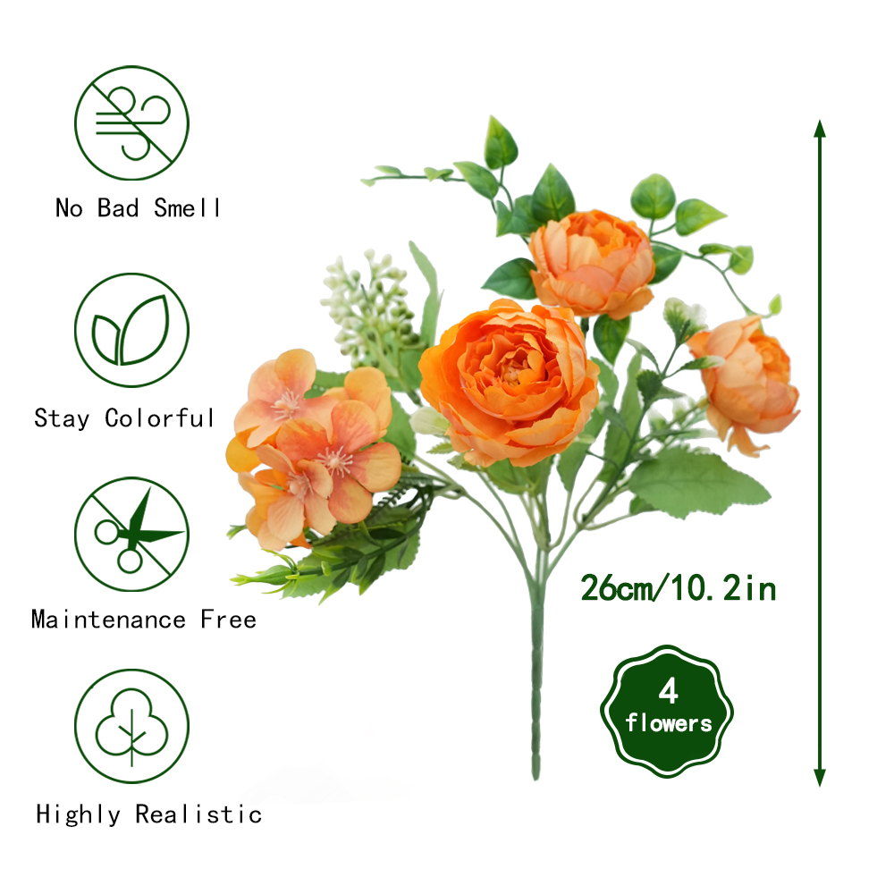 Silk-like peony bouquet