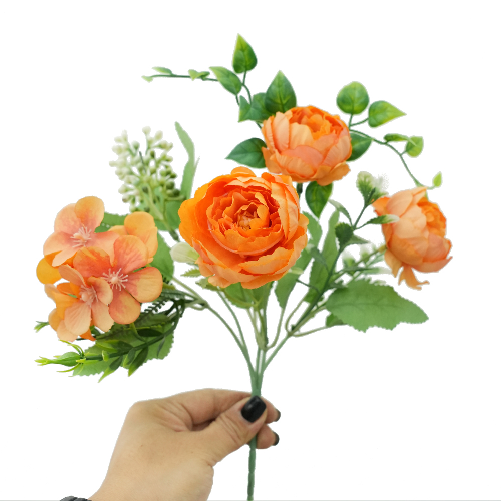Silk-like peony bouquet