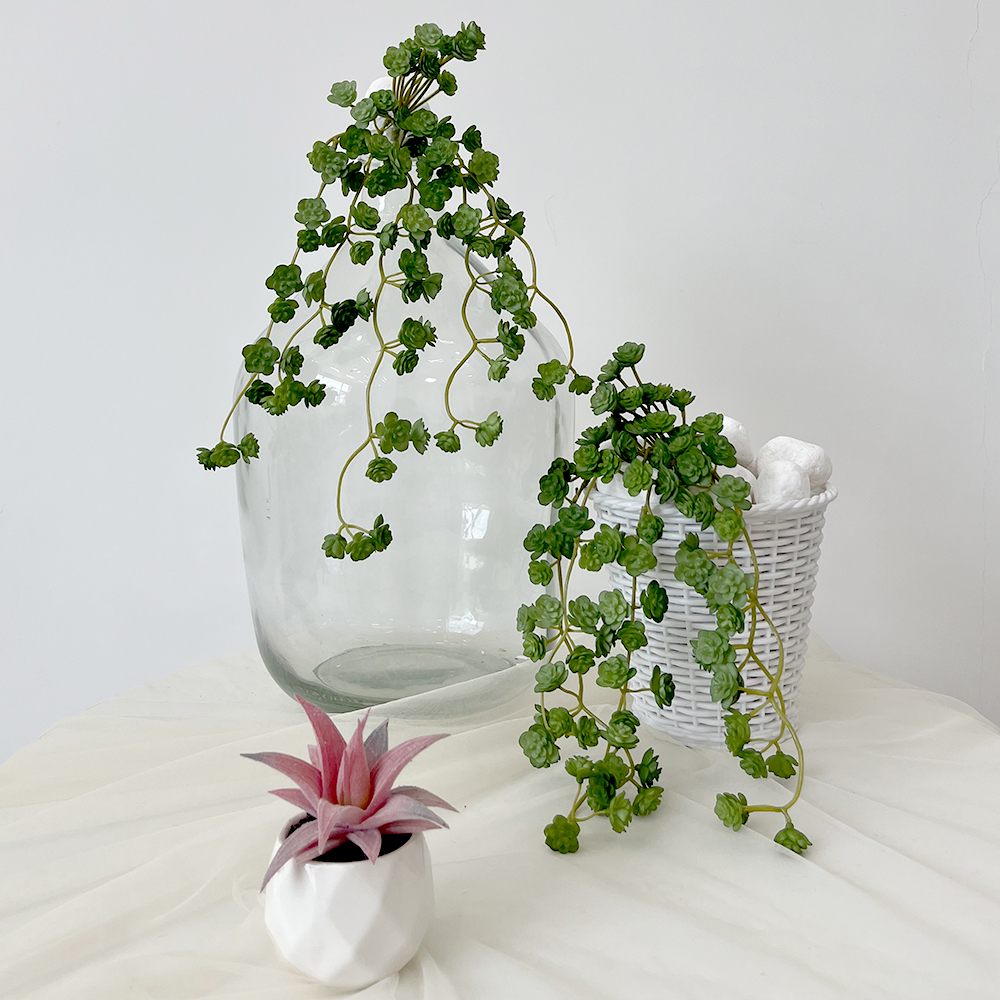 红掌叶垂吊绿色2 Artificial plant hanging green