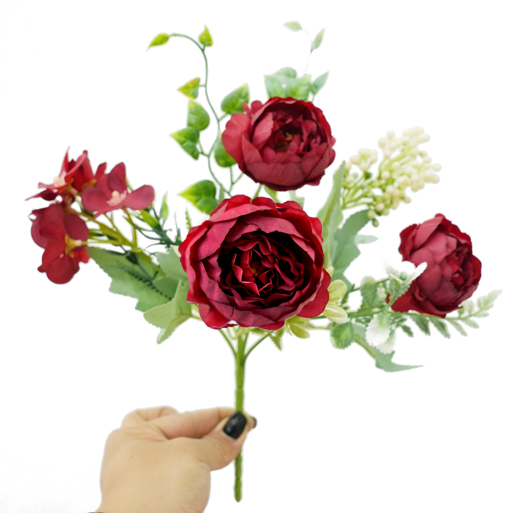 Silk-like peony bouquet