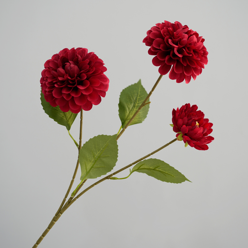 Artificial flowers with 3 heads of dark fragrance