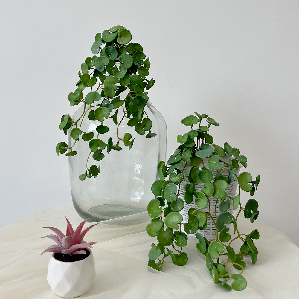 红掌叶垂吊绿色2 Artificial plant hanging green