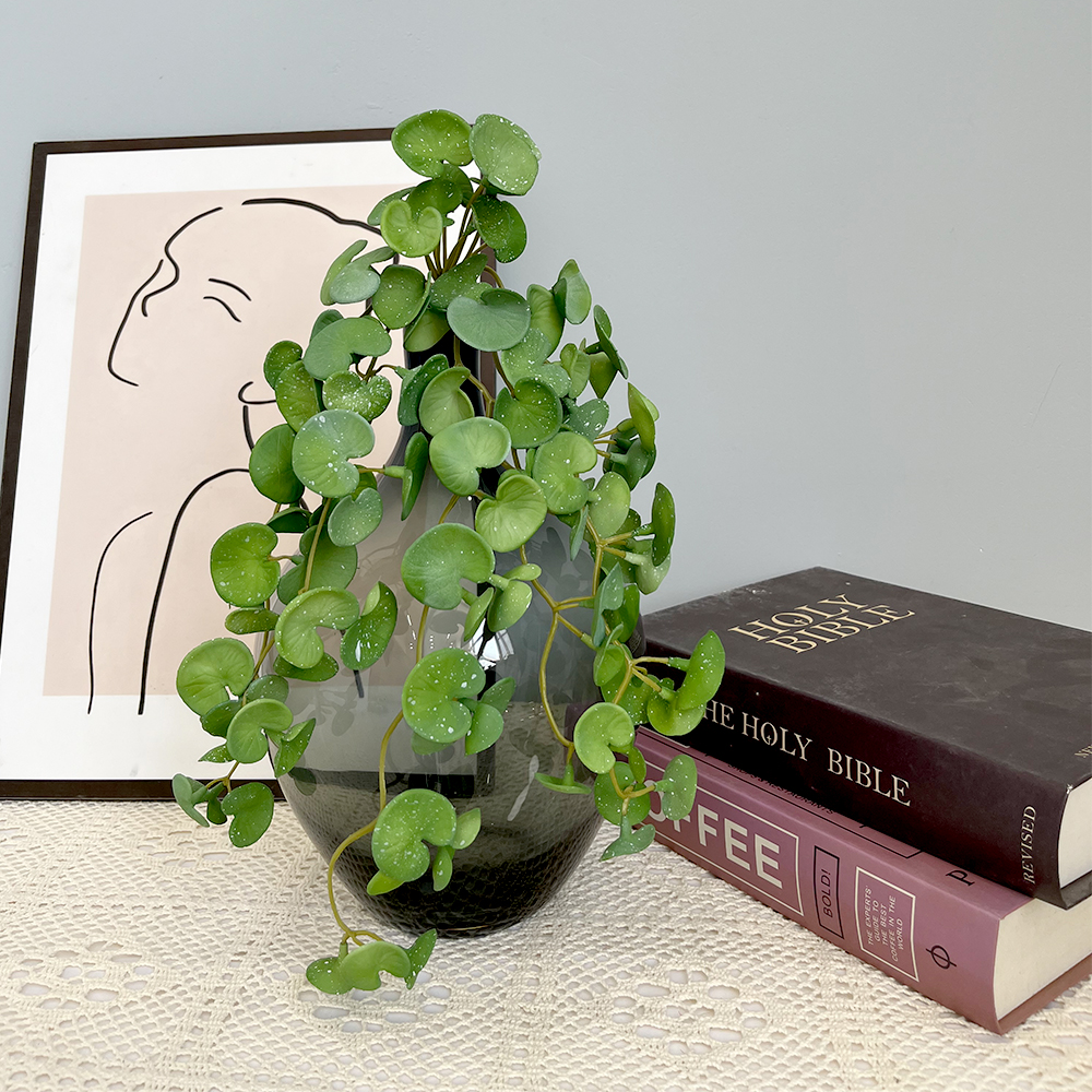 红掌叶垂吊绿色2 Artificial plant hanging green