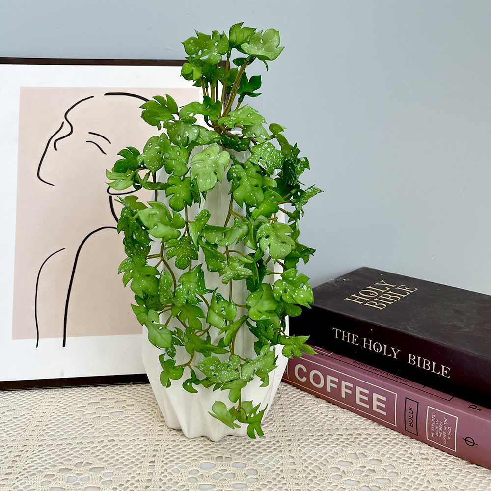 红掌叶垂吊绿色2 Artificial plant hanging green